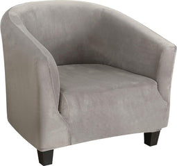 Stretch Chesterfield fauteuilhoes Kussenovertrekken Cocktailstoelhoes 1 zits Wasbaar Antislip clubfauteuilhoes voor bar Woonkamer Slaapkamer Receptie (grijs fluweel)