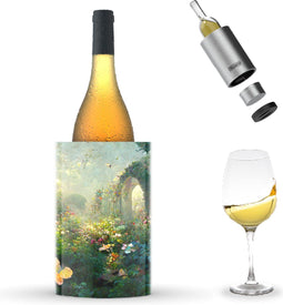 Coolenator Wijnkoeler – Champagnekoeler – Flessenkoeler met Uniek Uitneembaar Vrieselement – Hoogwaardig Aluminium – Mystic Garden