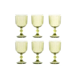 Set van bekers Home ESPRIT Groen Kristal 380 ml (6 Stuks)