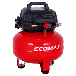 Ecomax Pancake Luchtcompressor 23L - Compact - Dubbele Aansluiting