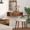 vidaXL - Wandkaptafel - met - LED-verlichting - - - Oud - Hout