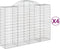 vidaXL - Schanskorven - 4 - st - gewelfd - 200x50x140/160 - cm - ijzer