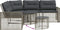 vidaXL - Tuinbank - met - kussens - en - voetensteun - L-vormig - poly - rattan - grijs
