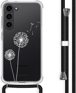 iMoshion Hoesje Geschikt voor Samsung Galaxy S23 Plus Hoesje Met Koord - iMoshion Design Hoesje met Koord - Transparant / Dandelion