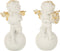 J-Line figuur Engel Op Bal - polyresin - wit/goud - small - 2 stuks