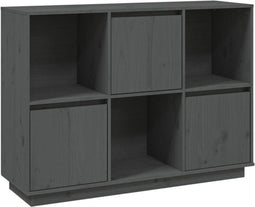 vidaXL - Dressoir - 110,5x35x80 - cm - massief - grenenhout - grijs