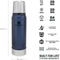 Stanley Classic Legendary Bottle 0,75L | Nightfall | Thermosfles houdt 20 uur warm of koud | Vaatwasserbestendig | Roestvrijstalen Thermoskan | Lekvrij | BPA-Vrij