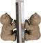 J-Line boekensteun Teddy - polyresin - lichtbruin - 2 stuks