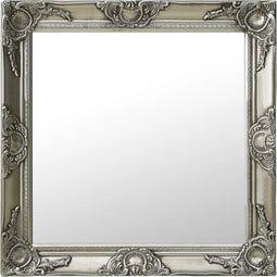 vidaXL - Wandspiegel - barok - stijl - 60x60 - cm - zilverkleurig