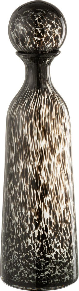 J-Line decoratie Fles + Stop Stip Hoog - glas - zwart - large