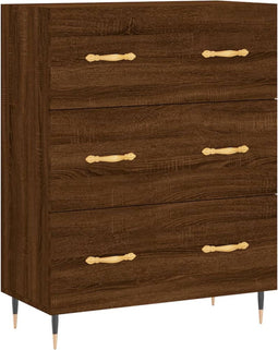 vidaXL - Dressoir - 69,5x34x90 - cm - bewerkt - hout - bruin - eikenkleur