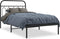 vidaXL - Bedframe - met - hoofdbord - metaal - zwart - 107x203 - cm