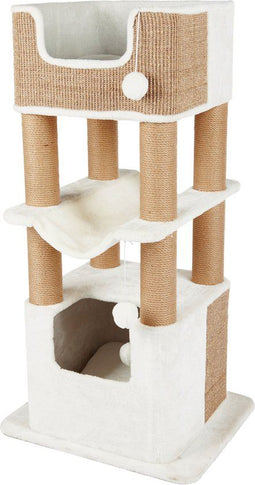 Trixie Lucano - Krabpaal XXL - 2 schuilplaatsen - Wit/Taupe