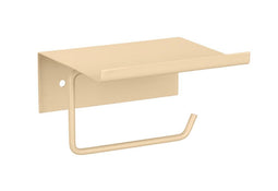 Toiletrolhouder met planchet - mat beige - eenvoudig te installeren zonder boren