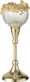 J-Line theelichthouder Viane - metaal/glas - goud/transparant - small