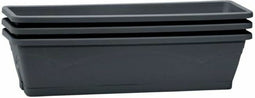 EDA Set van 3 jardinieres balkon Symphony - 3 x 6 L - 50 x 15 x 12 cm - Antracietgrijs