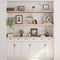 vidaXL - Wandschap - 180x30x(2-4) - cm - onbehandeld - massief - eikenhout