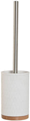 Toiletborstel Home ESPRIT Wit Zilverkleurig Natuurlijk Hars Bamboe 9 x 9 x 37 cm
