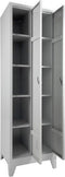 Garderobekast voorzien van legborden in alle kolommen Aantal deuren 2 Aantal legborden 8 Breedte 60CM Hoogte 190CM Kleur frame Wit (RAL9010) Soort poot Met pootje Slot Met sleutel en cilinderslot