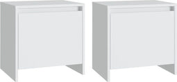 vidaXL - Nachtkastjes - 2 - st - 45x34x44,5 - cm - bewerkt - hout - wit