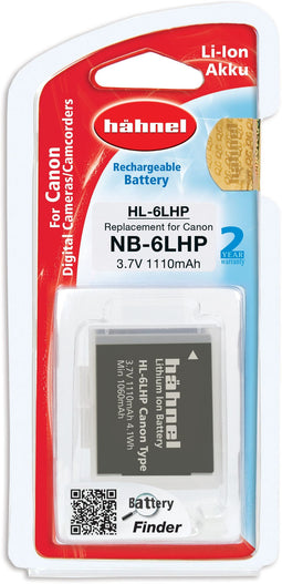 Hähnel HL-6LHP - Accu Li-Ion 1110mAh - Vervanging voor Canon NB-6LH - Zwart