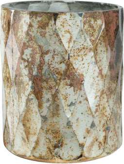 PTMD Louisa Windlicht - H8 x Ø7 cm - Relief Glas - Goud