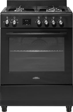 Everglades EVCK6020 - Gasfornuis - 4 Kookzones - Wokbrander - Mat Zwart - 60CM - 56 Liter Oven - Digitale Timer