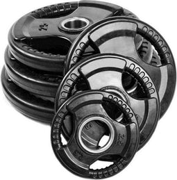Olympische Halterschijven - 2x 25KG - Rubber coating - Zwart (2 stuks)