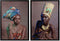 Schilderij DKD Home Decor African Art 65 x 3,5 x 90 cm Koloniaal Afrikaanse Coating (2 Stuks)