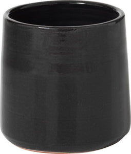 J-Line bloempot Rond - keramiek - zwart - small - 2 stuks - Ø 18 cm