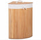 Bathroom Solutions Wasmand - bamboe hout - met deksel - naturel - 35 x 35 x 60 cm - 70 liter - opvouwbaar