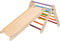 KateHaa Houten Klimdriehoek met Klimwand Regenboog - Klimrek - Houten Montessori Speelgoed