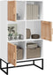 vidaXL - Hoge - kast - 70x35x125 - cm - bewerkt - hout - wit