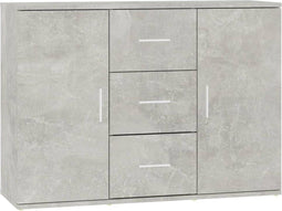 vidaXL - Dressoir - 91x29,5x65 - cm - bewerkt - hout - betongrijs