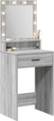 vidaXL - Kaptafel - met - LED - Verlichting - Grijs - Sonoma - 50x41x135 - cm