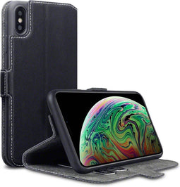 Qubits slim wallet hoes Geschikt voor iPhone XS Max zwart