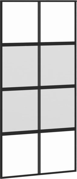 vidaXL - Schuifdeur - 102,5x205 - cm - gehard - glas - en - aluminium - zwart