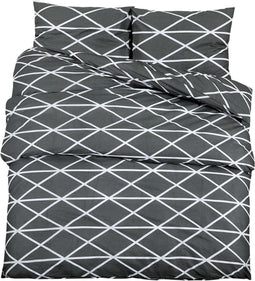 vidaXL - Dekbedovertrekset - 140x200 - cm - katoen - grijs