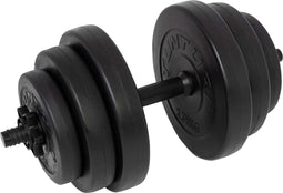 Tunturi Dumbbellset - Halterset 15 kg - Zwart Vinyl - Incl. gratis fitness app