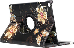 Tablet Hoes Geschikt voor Samsung Galaxy Tab A 10.1 (2019) - 360° Draaibare Design Bookcase - Meerkleurig /Butterfly Flowers