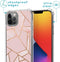 iMoshion Hoesje Geschikt voor iPhone 12 Pro Max Hoesje Met Koord - iMoshion Design Hoesje met Koord - Goud / Roze / Pink Graphic