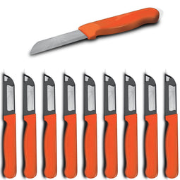 Solingen Schilmesje - RVS Glad - Robuust Handvat - Donker Oranje (10 stuks)