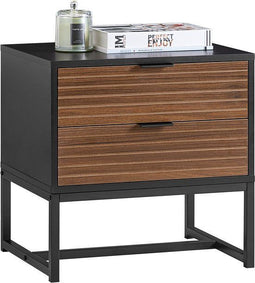 SoBuy FBT156-BR - Nachtkastje - 2 Lades - Zwart