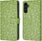 iMoshion Hoesje Geschikt voor Samsung Galaxy A34 (5G) Hoesje Met Pasjeshouder - iMoshion Design Bookcase smartphone - Groen / Green Flowers