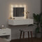 vidaXL - Wandkaptafel - met - LED-verlichting - - - Wit