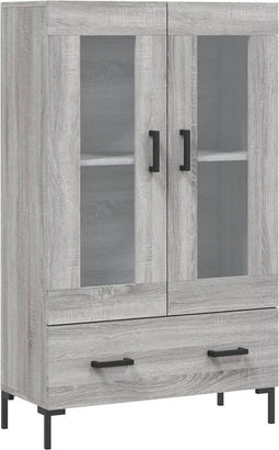 vidaXL - Hoge - kast - 69,5x31x115 - cm - bewerkt - hout - grijs - sonoma - eikenkleurig