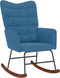 vidaXL - Schommelstoel - met - krukje - fluweel - blauw