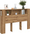 vidaXL - Hoofdbordkast - 160x18,5x103,5 - cm - bewerkt - hout - artisanaal - eiken