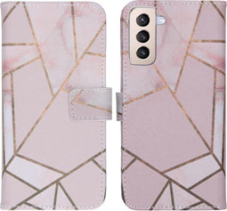 iMoshion Hoesje Geschikt voor Samsung Galaxy S21 Plus Hoesje Met Pasjeshouder - iMoshion Design Softcase Bookcase - Meerkleurig / Pink Graphic