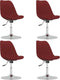 vidaXL - Eetkamerstoelen - draaibaar - 4 - st - stof - wijnrood